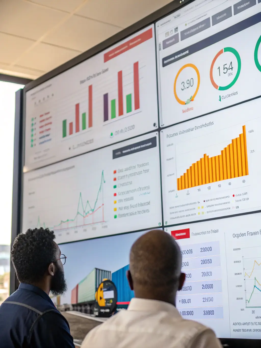 An illustrative image of a comprehensive reporting dashboard, displaying key performance indicators for fleet management.